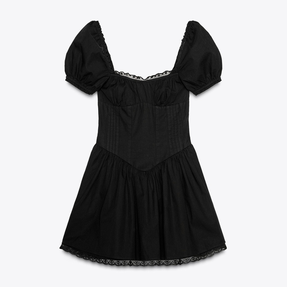 Zara short poplin lace dress XXL